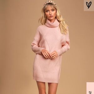 SOLD Lulu’s light pink ribbed sweater dress